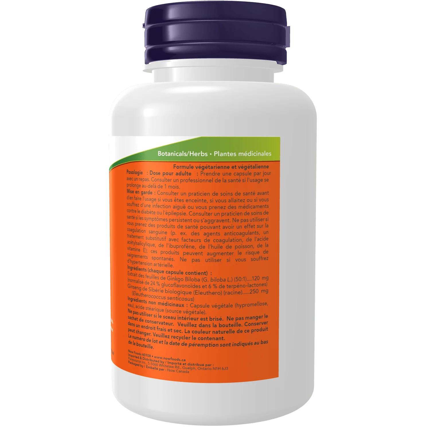 Now Ginkgo Biloba 120mg 100 Veg Capsules - Image 3