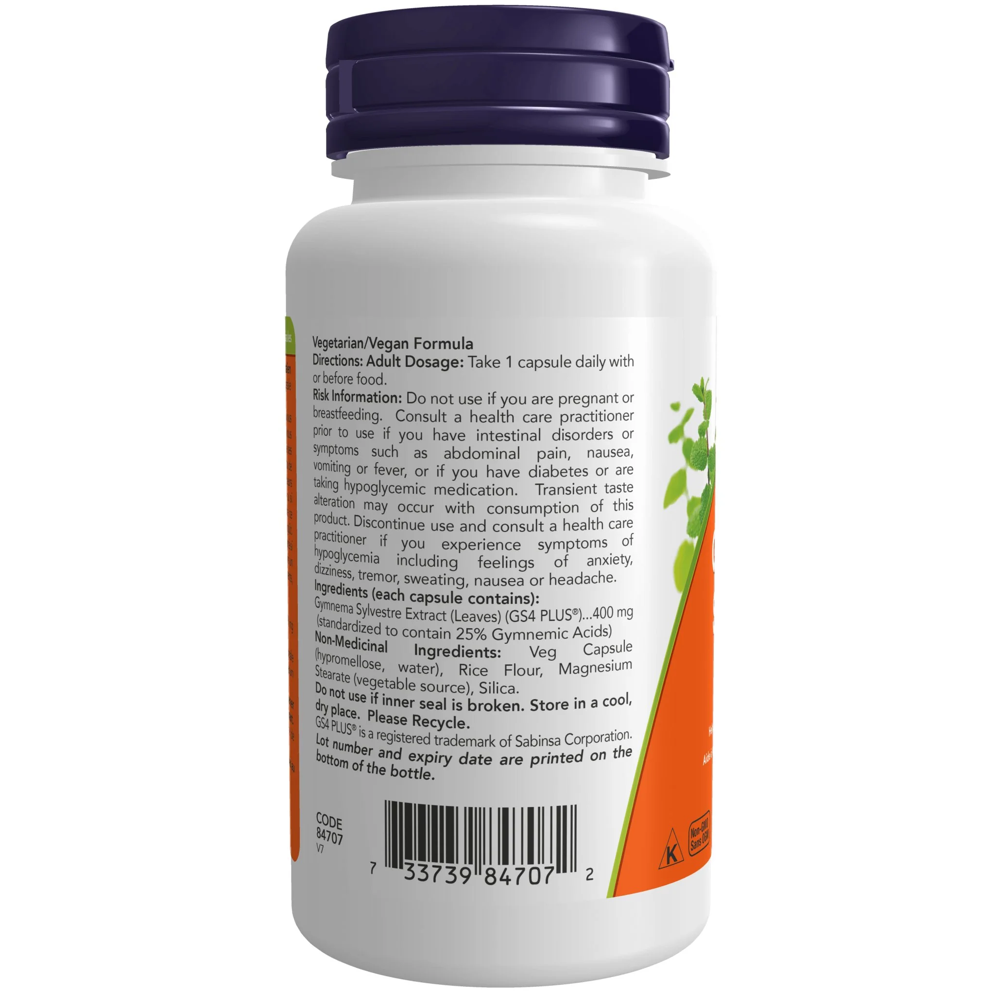 Now Gymnema Sylvestre 400mg 90 Veg Capsules - Image 3