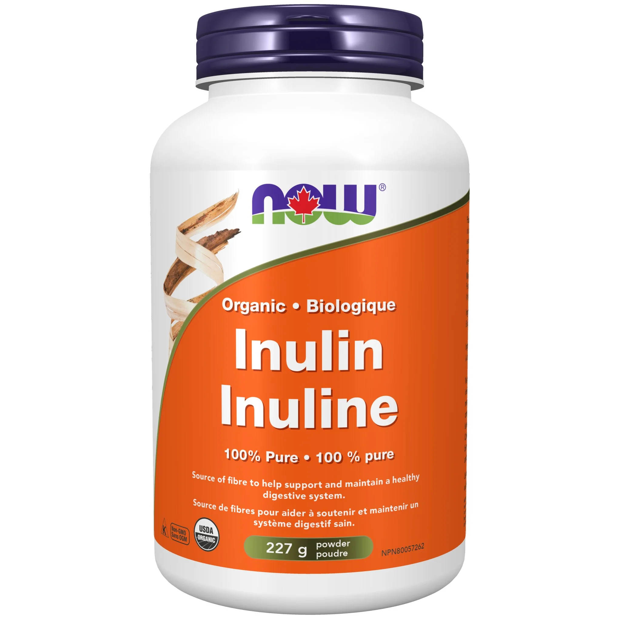 Now Inulin Powder, Organic 227 Grams