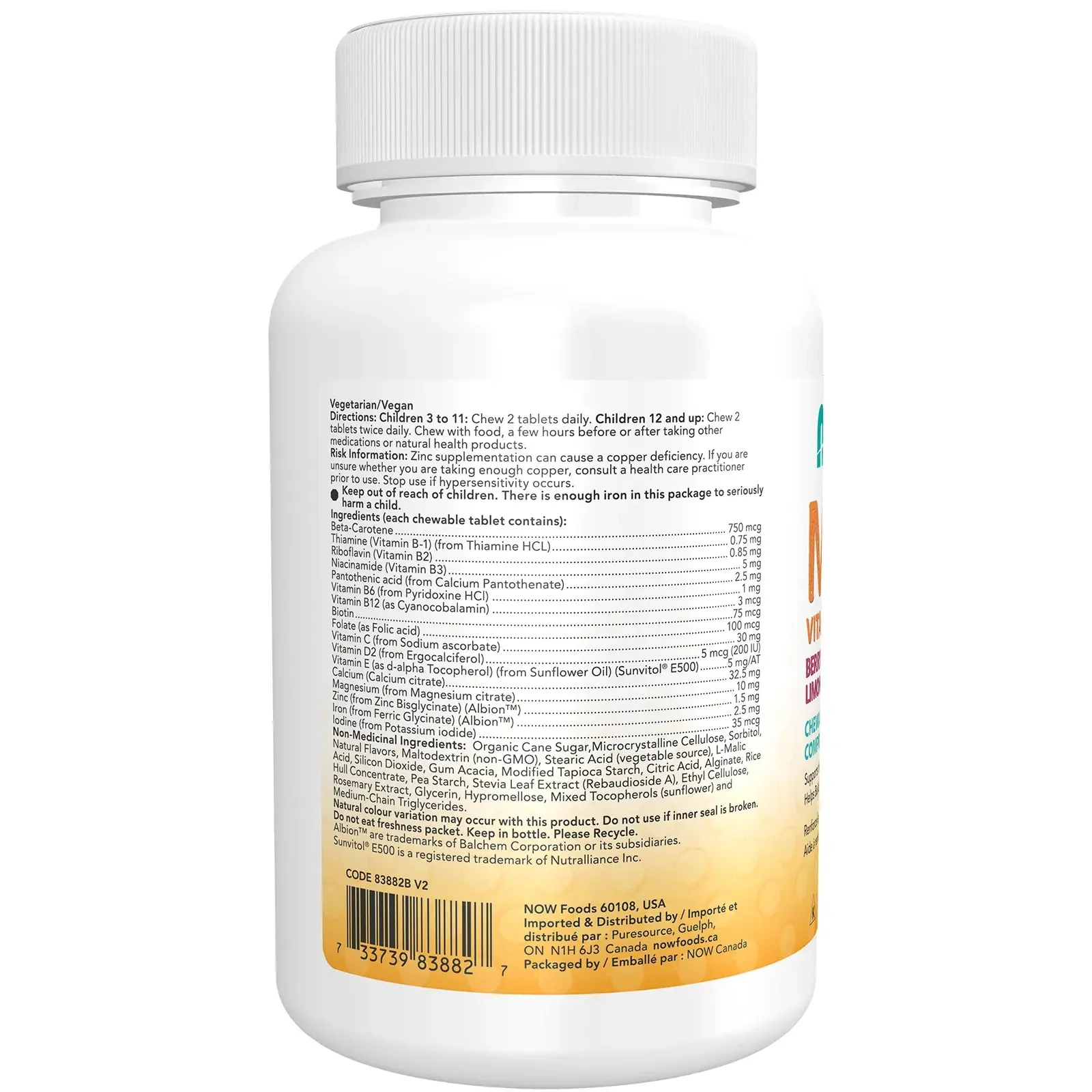 Now Kids® Multi Vitamins 120 Chewable Tablets, Berry Lemonade - Image 3