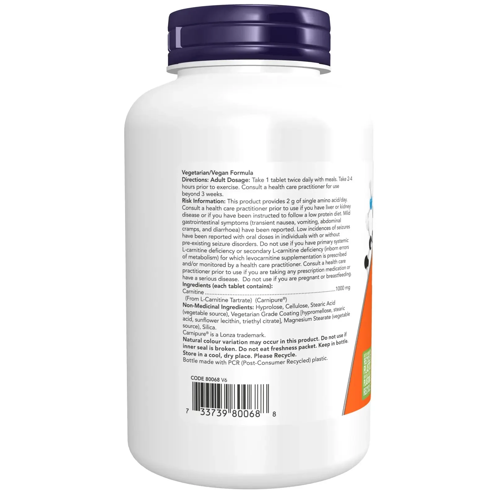 Now L-Carnitine 1,000mg 100 Tablet - Image 2