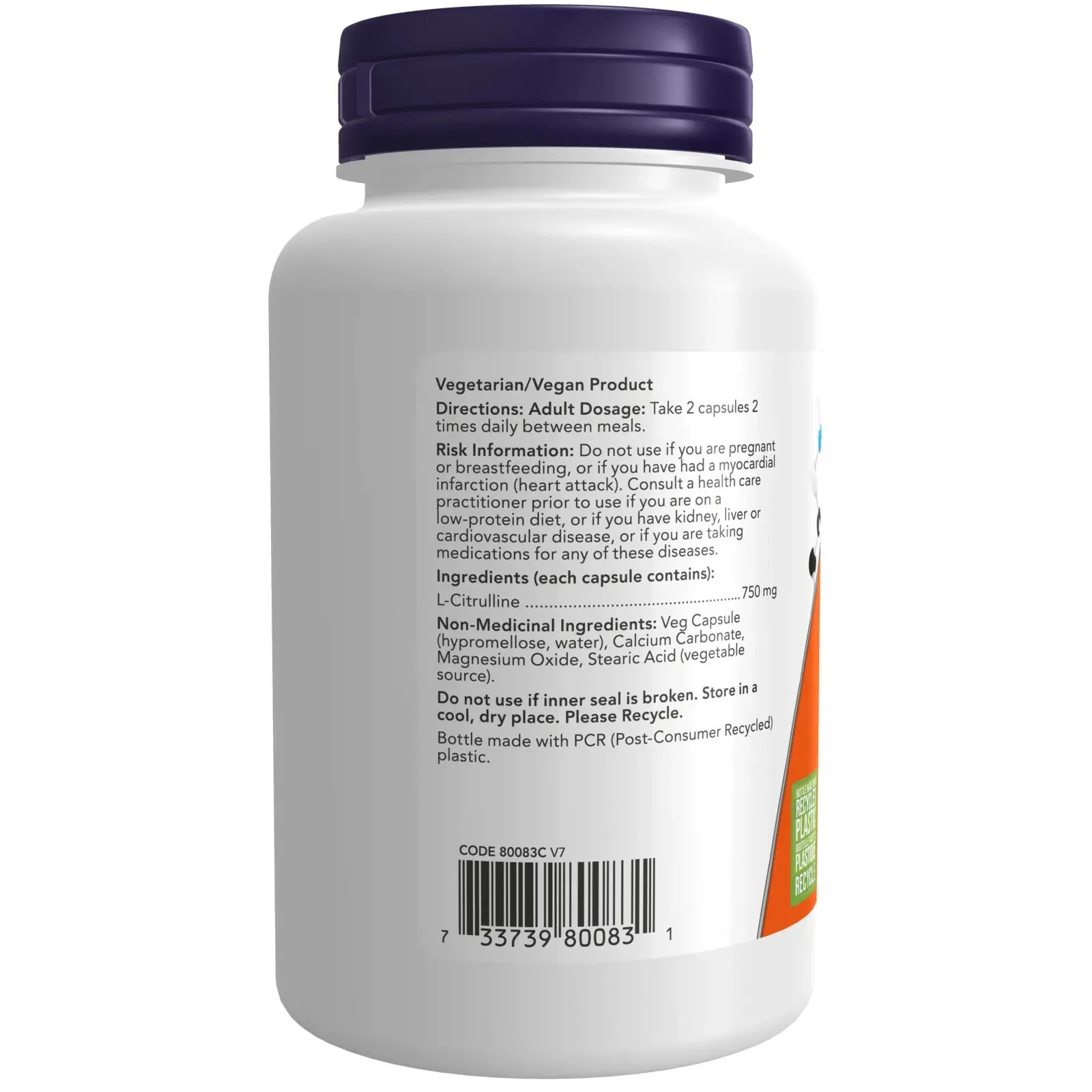 Now L-Citrulline 750mg 90 Capsules - Image 3