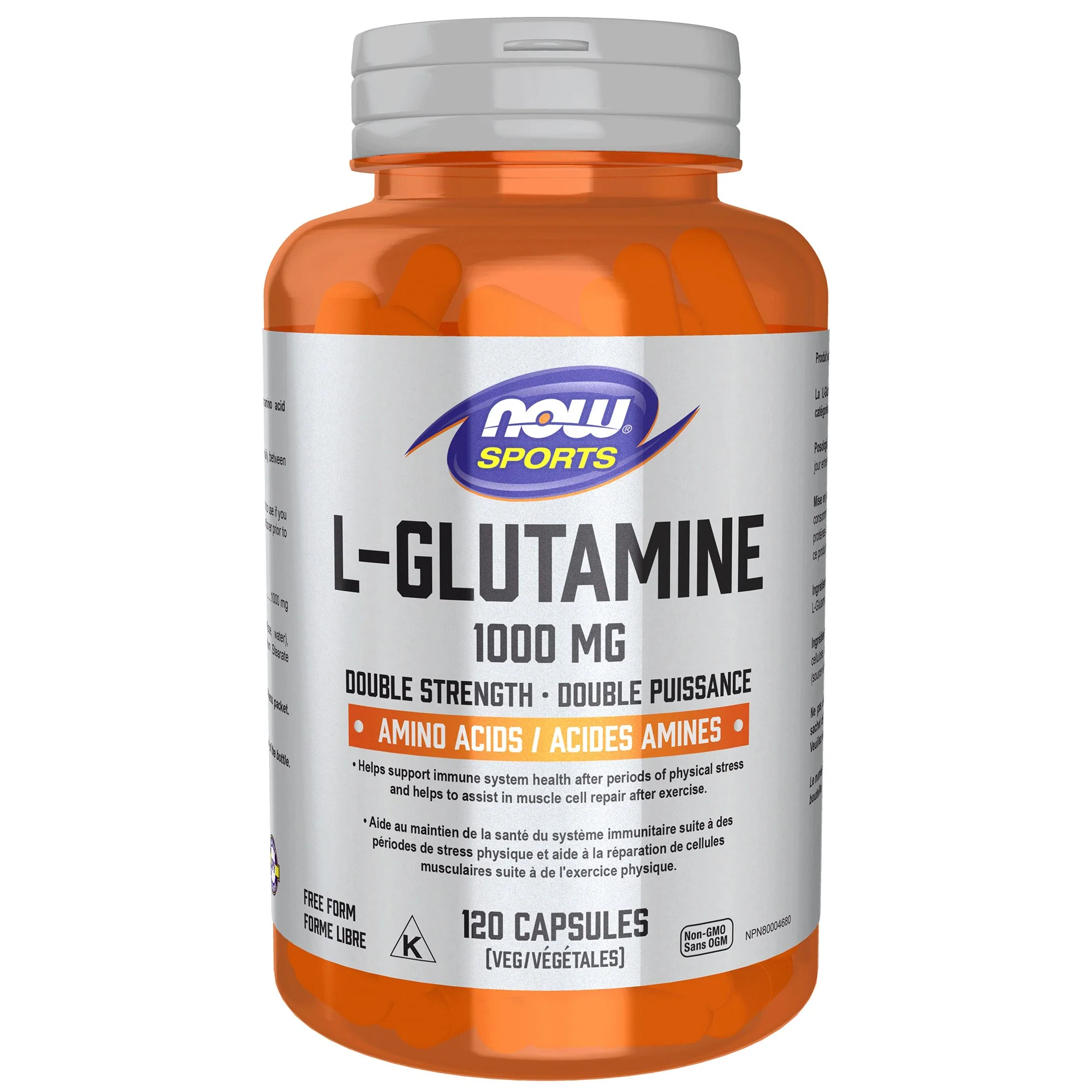 Now L-Glutamine 1,000 mg 120 Veg Capsules