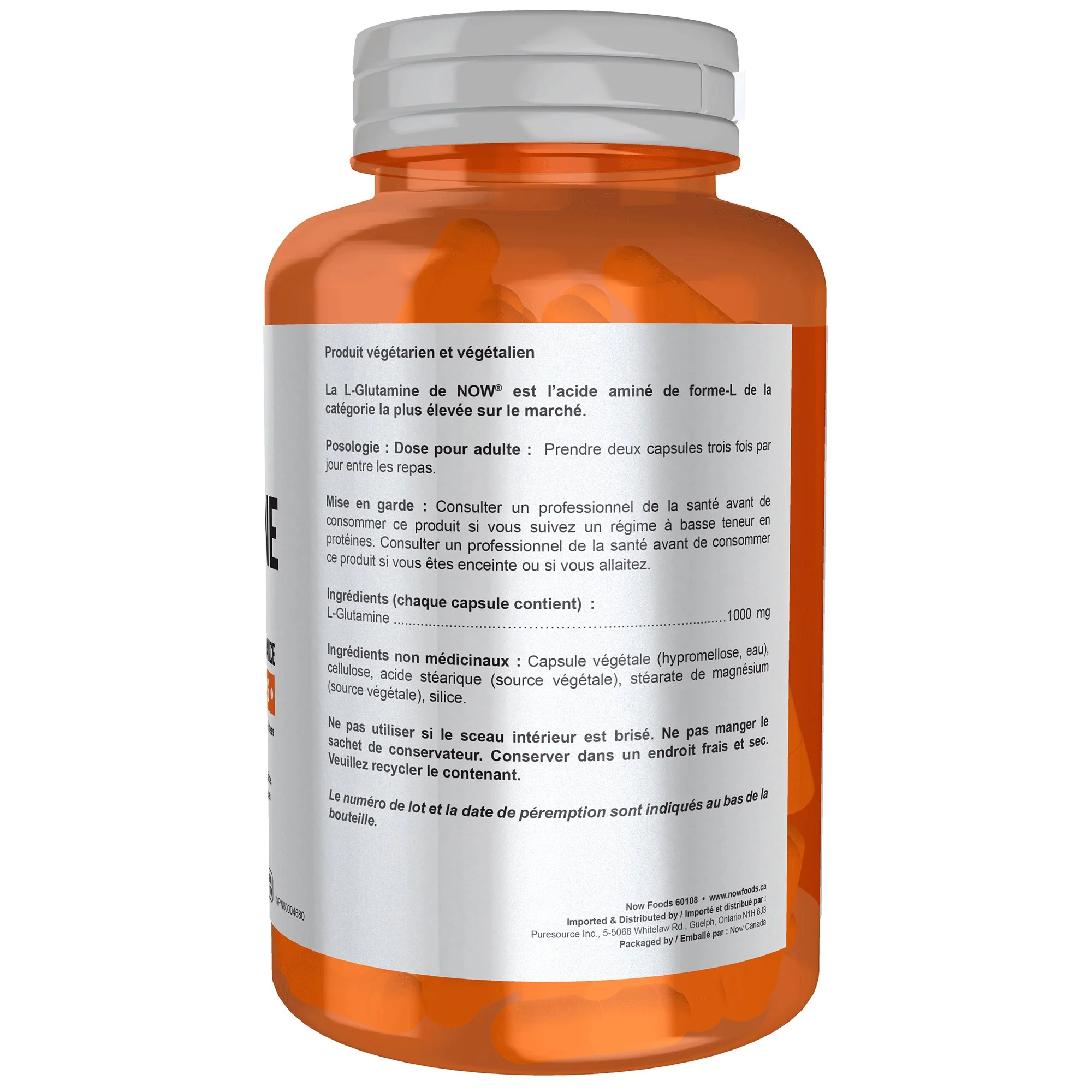 Now L-Glutamine 1,000 mg 120 Veg Capsules - Image 3