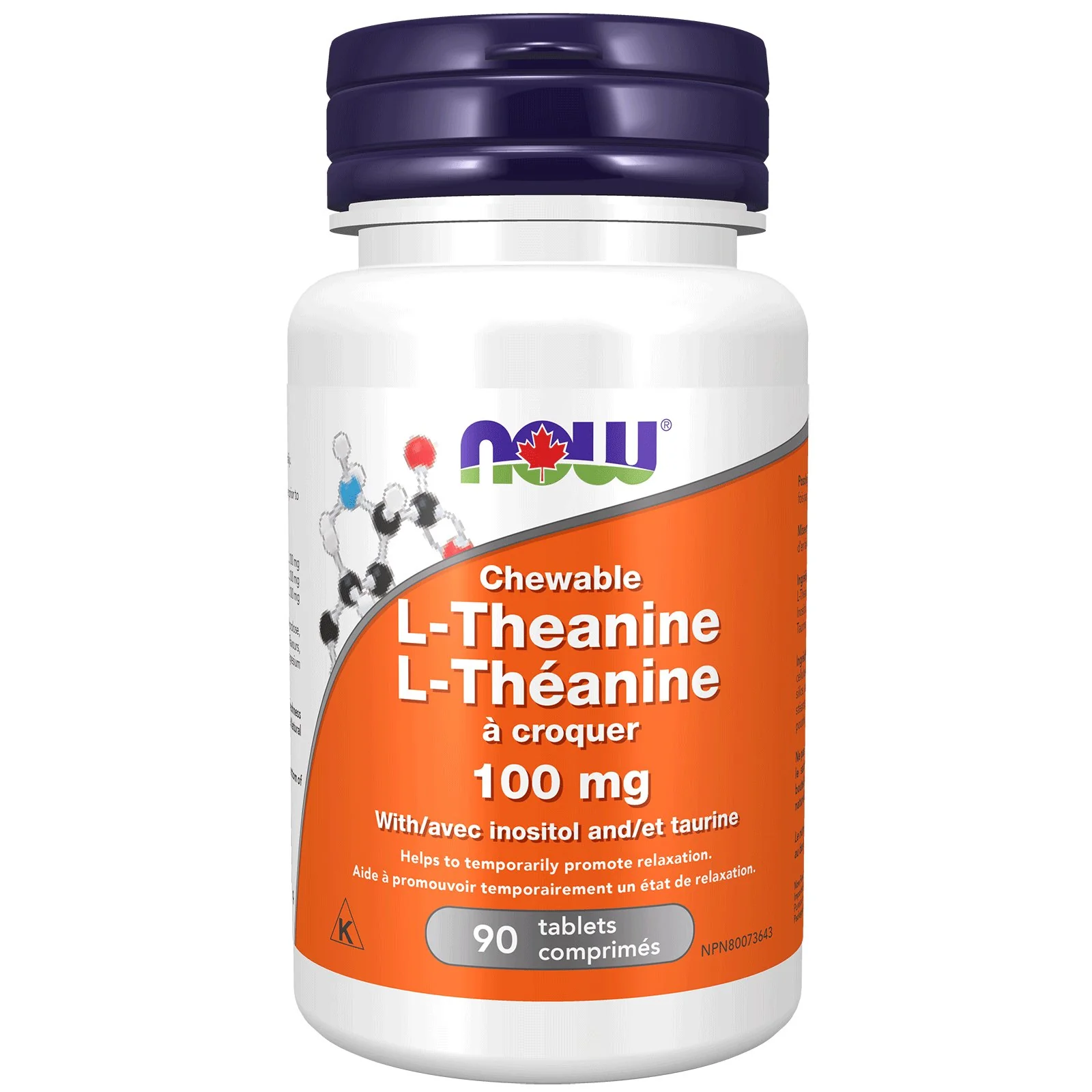 Now L-Theanine 100mg Plus 90 Chewable Tablets