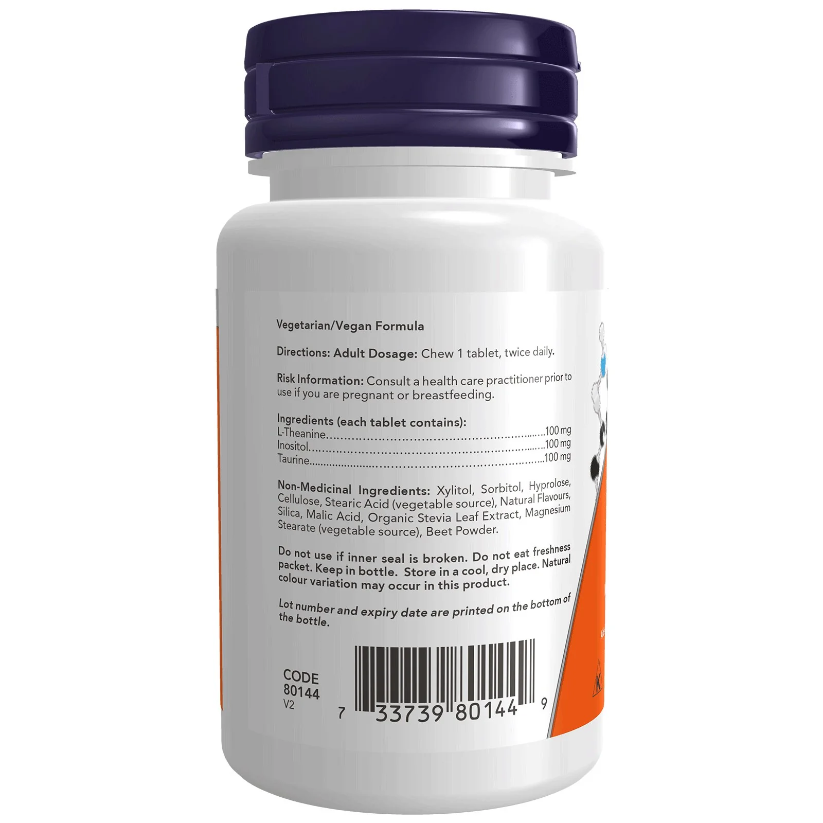 Now L-Theanine 100mg Plus 90 Chewable Tablets - Image 3