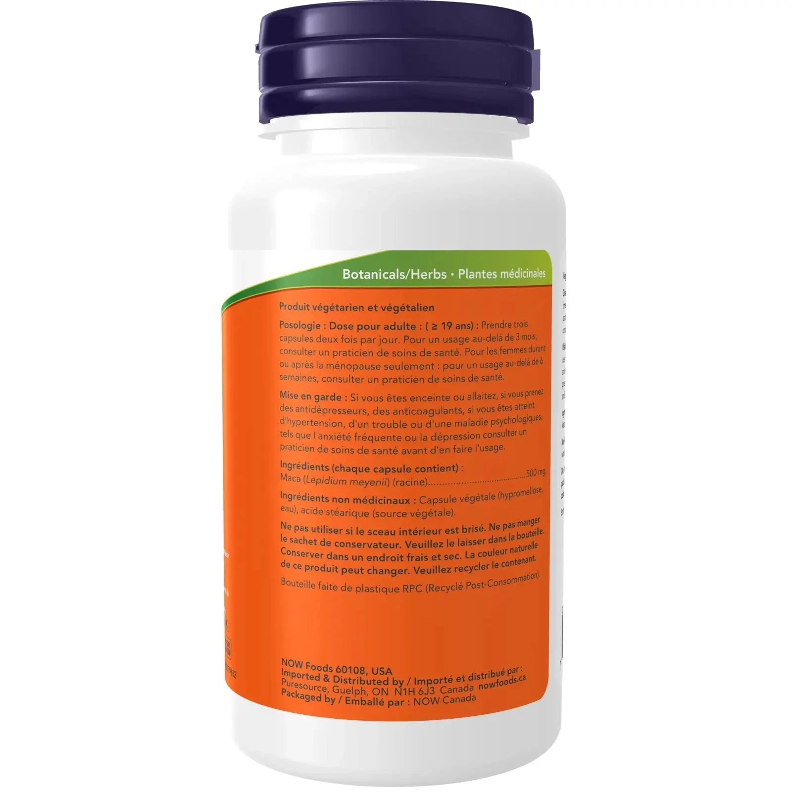 Now Maca 500mg 250 Veg Capsules - Image 3
