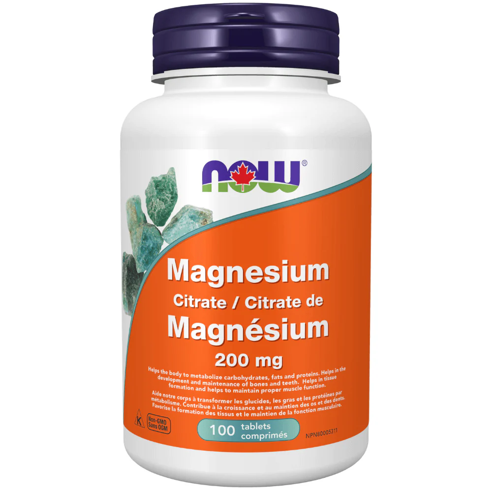 Now Magnesium Citrate 200mg Tablets