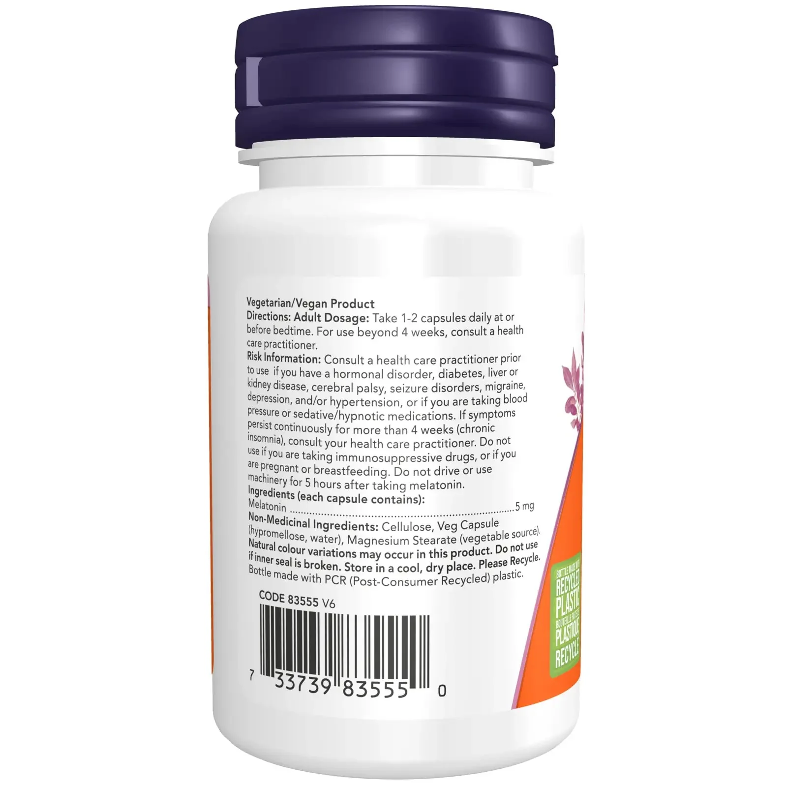 Now Melatonin 5mg Veg Capsules - Image 3