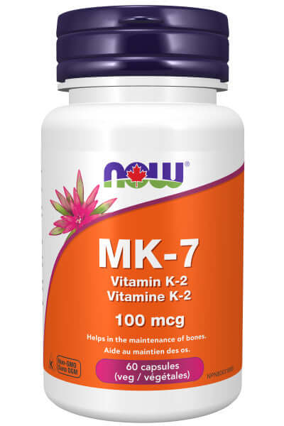 Now MK-7 Vitamin K-2 100mcg 60 Veg Capsules