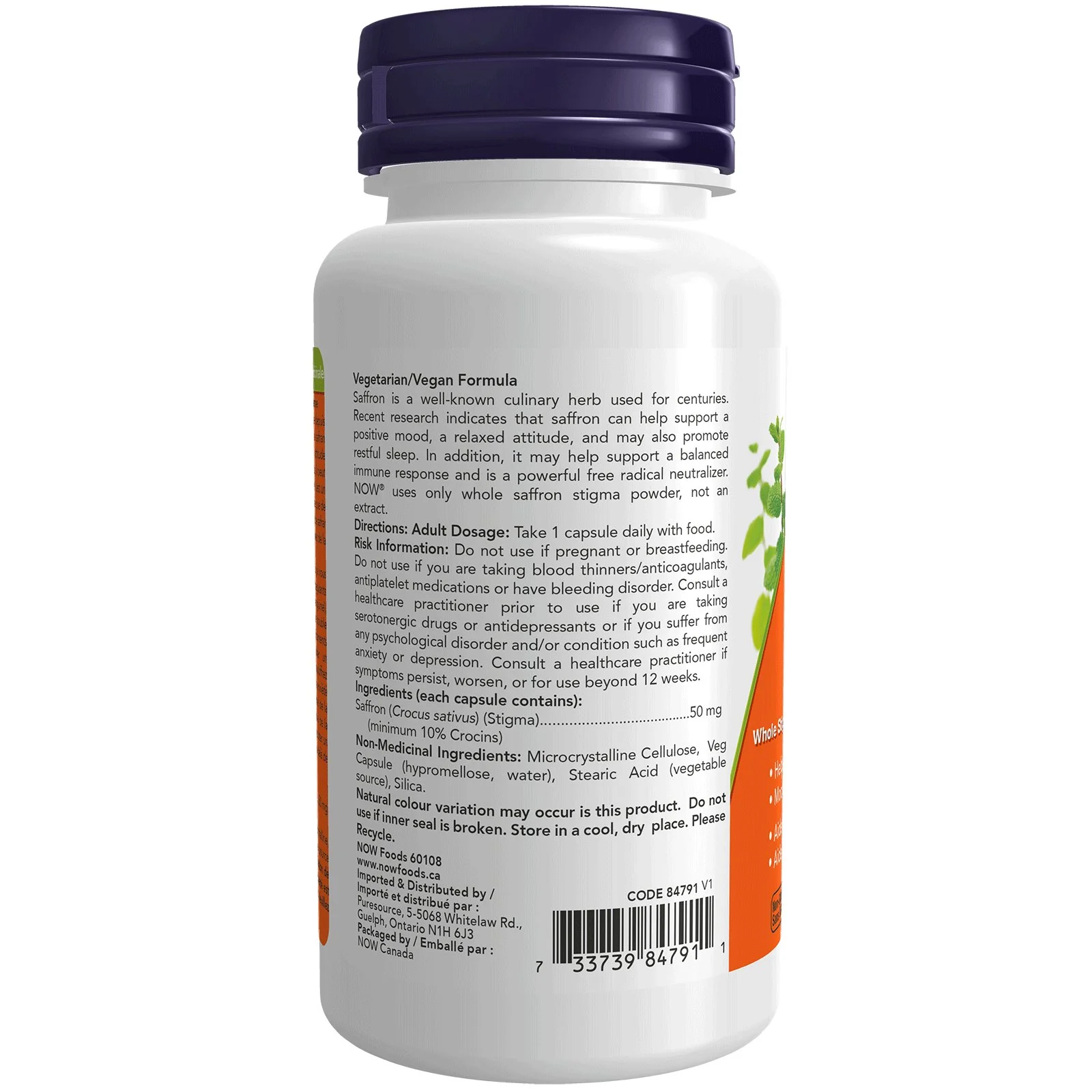 Now Saffron 50mg 60 Veg Capsules - Image 2
