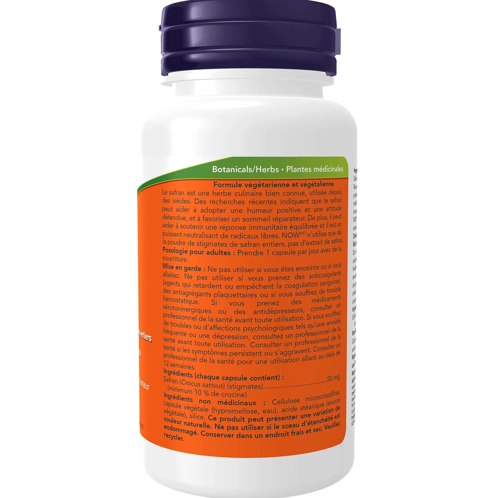 Now Saffron 50mg 60 Veg Capsules - Image 3