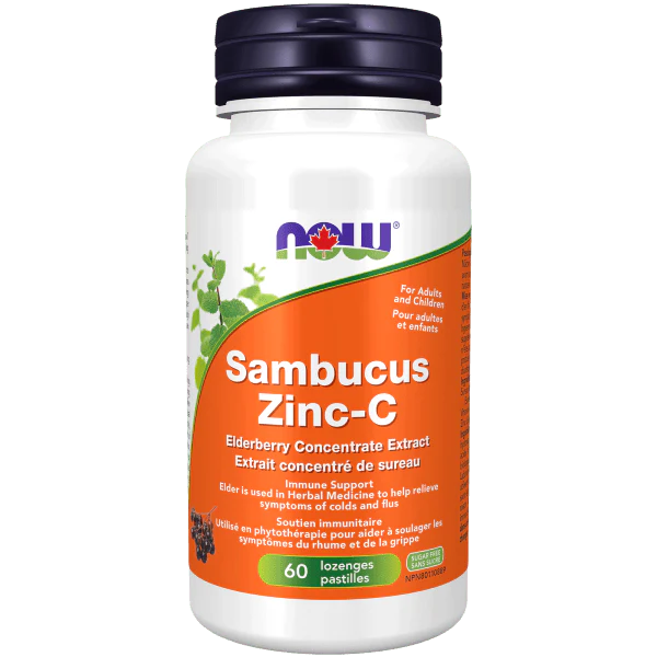 Now Sambucus Elder Zinc-C 60 Lozenges