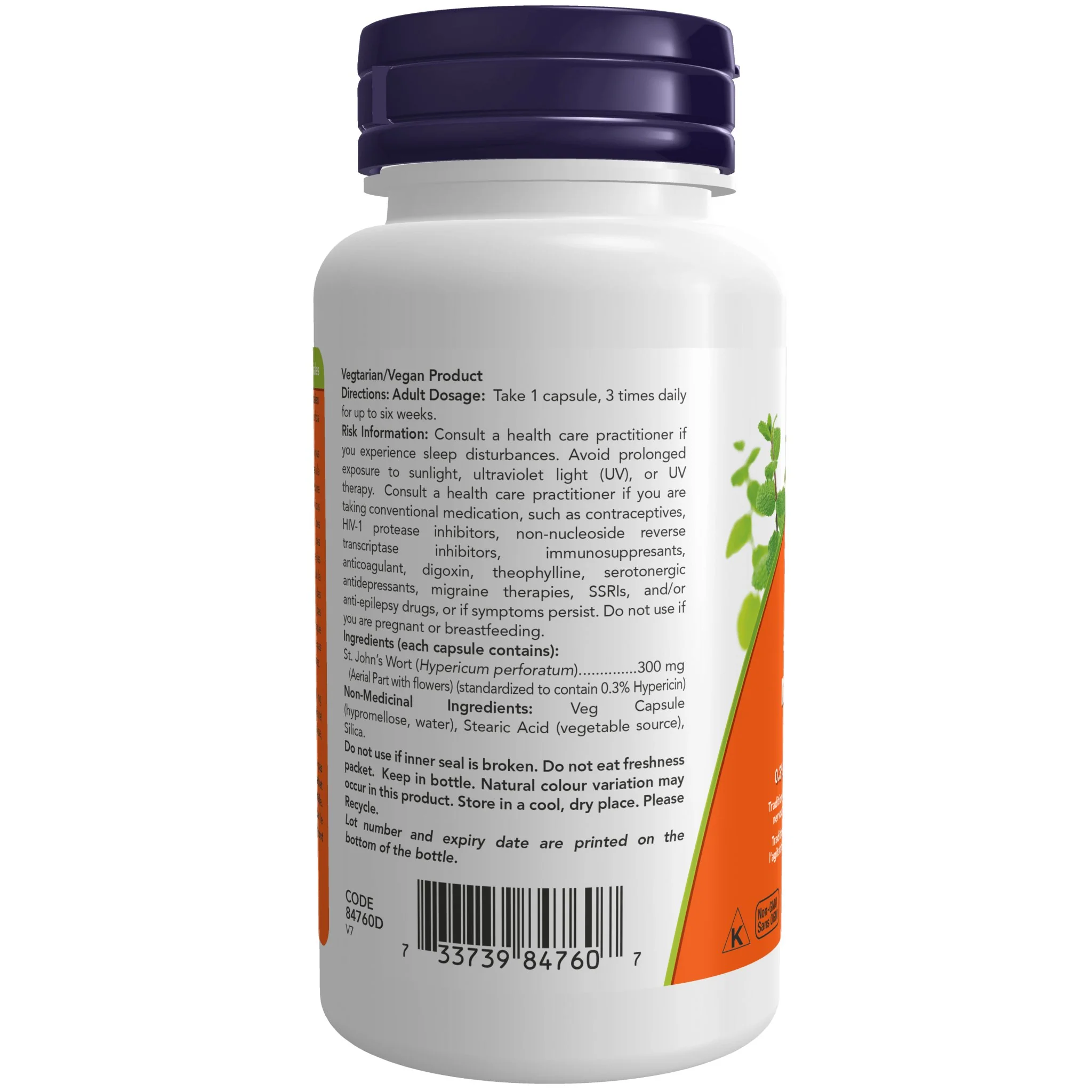Now St John's Wort Extract 300mg 100 Veg Capsules - Image 3