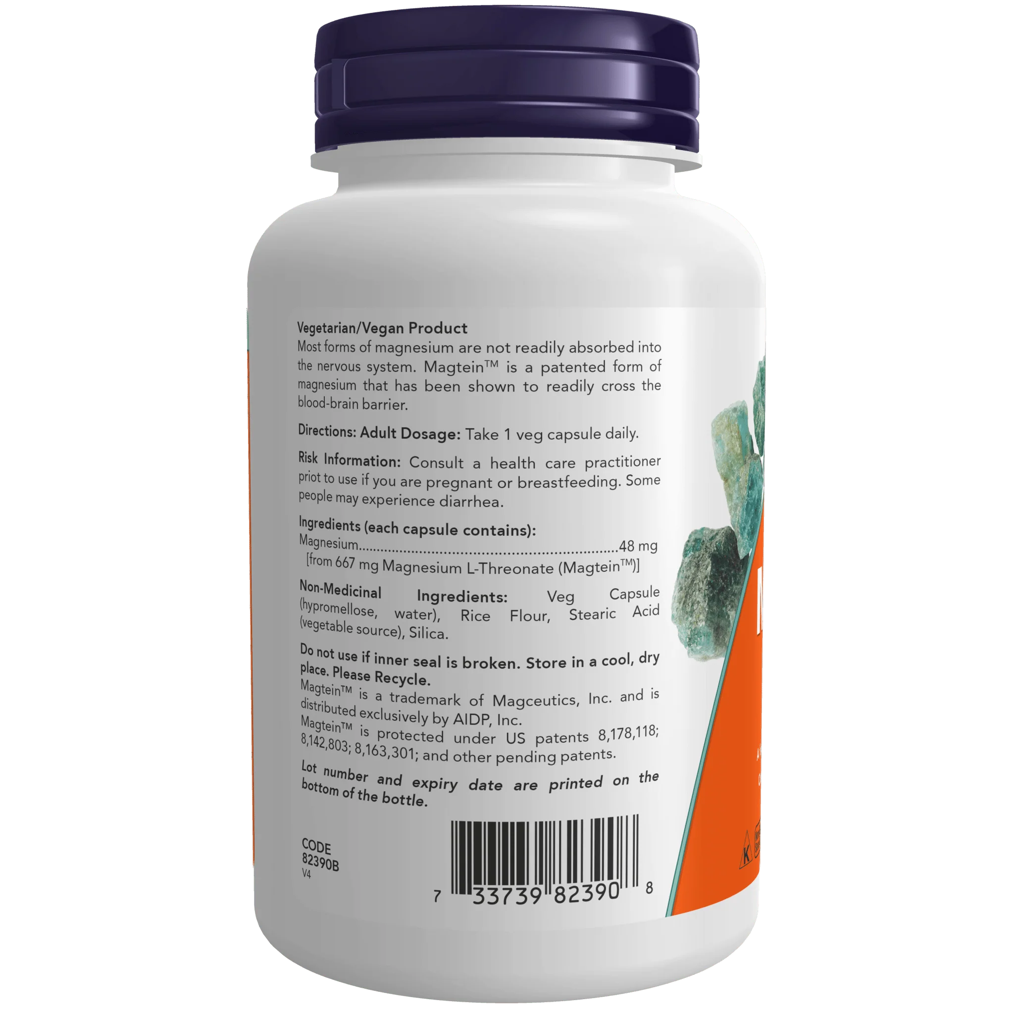 Now Magtein Magnesium L-Threonate 90 Veg Capsules - Image 2