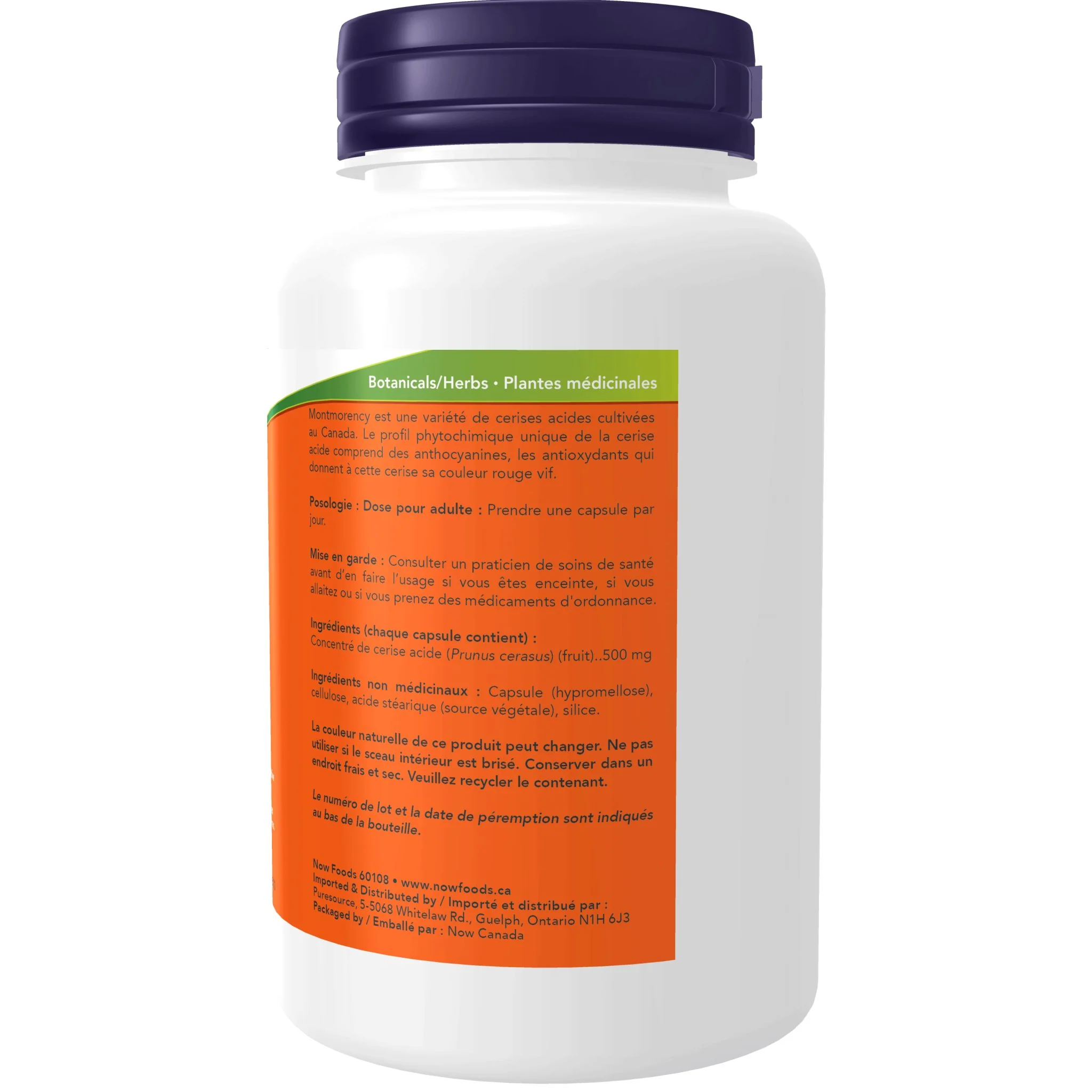 Now Tart Cherry Concentrate 500mg 90 Veg Capsules - Image 3