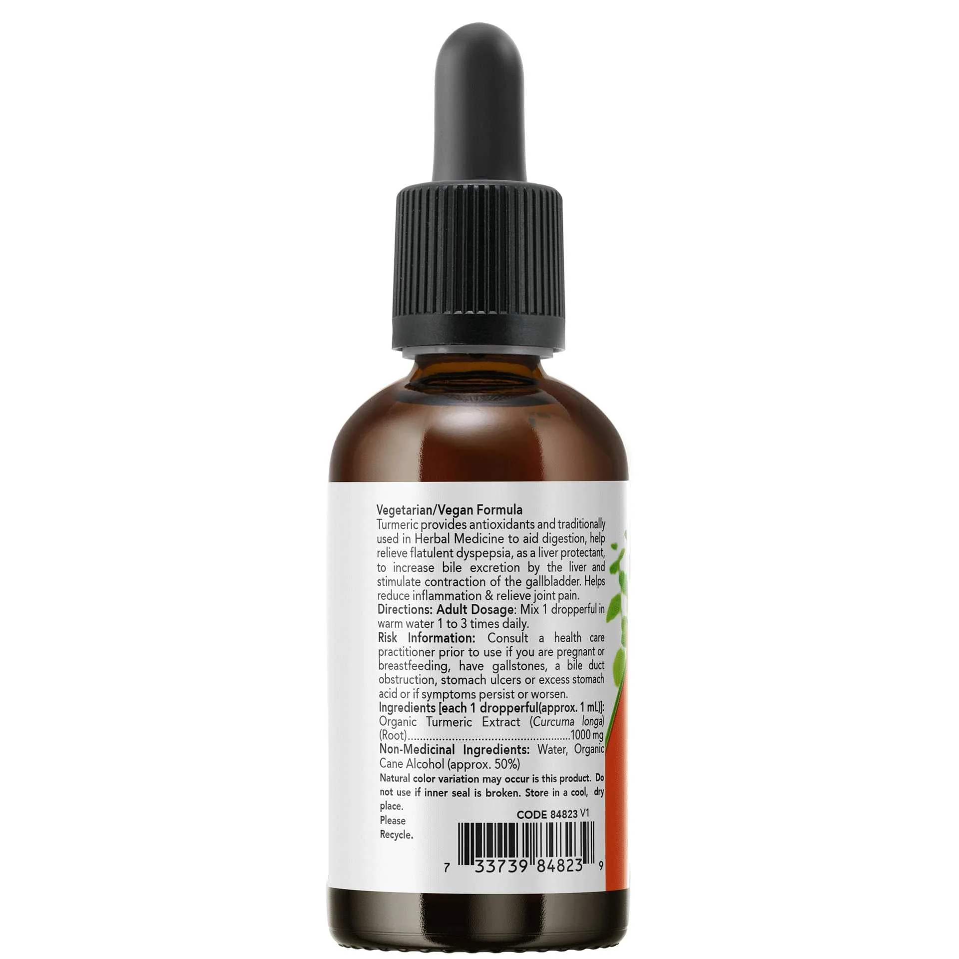 Now Turmeric Extract Liquid, Organic 59mL - Image 2