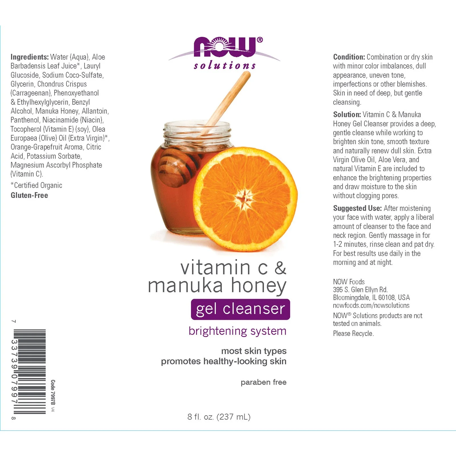 Now Vitamin C & Manuka Honey Cleanser 237mL - Image 2