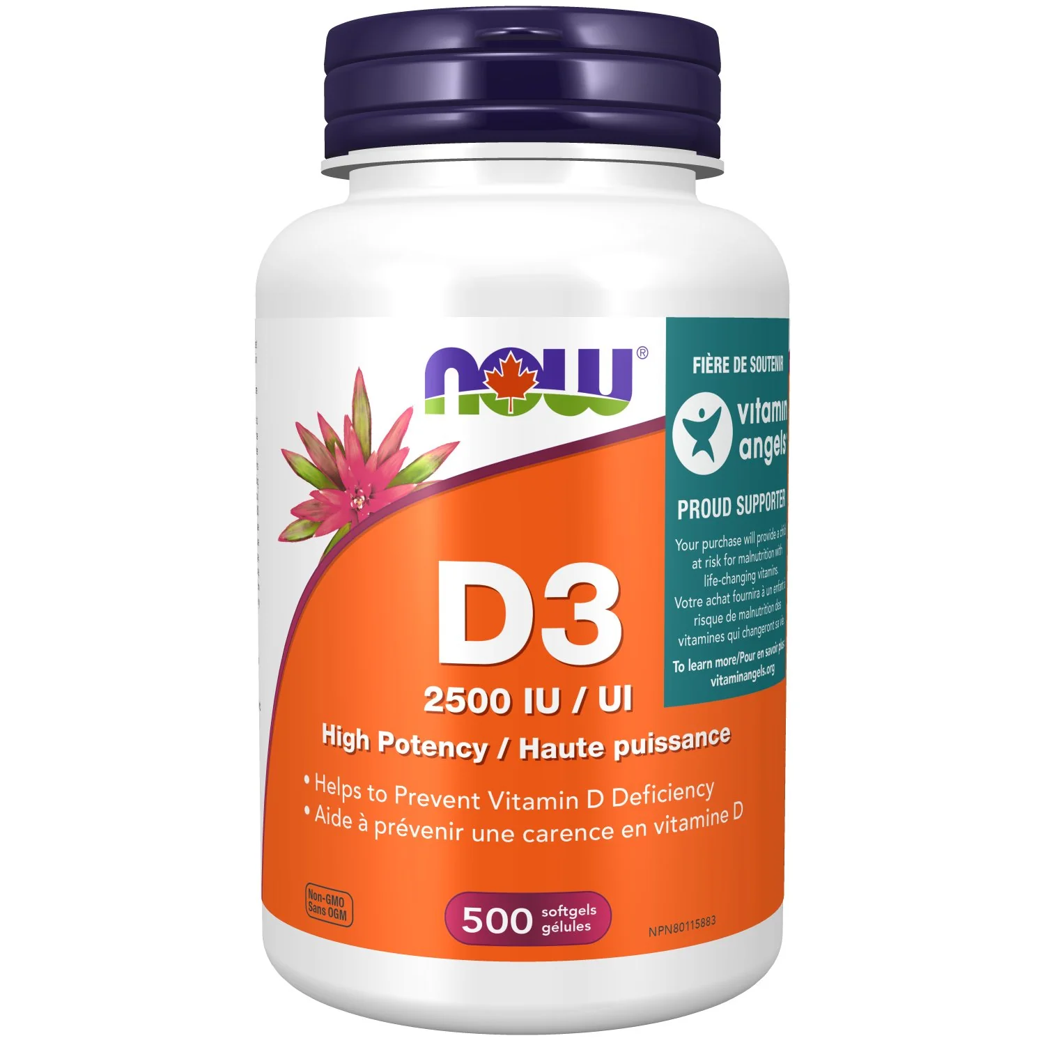 Now Vitamin D3 2500 IU 500 Softgels