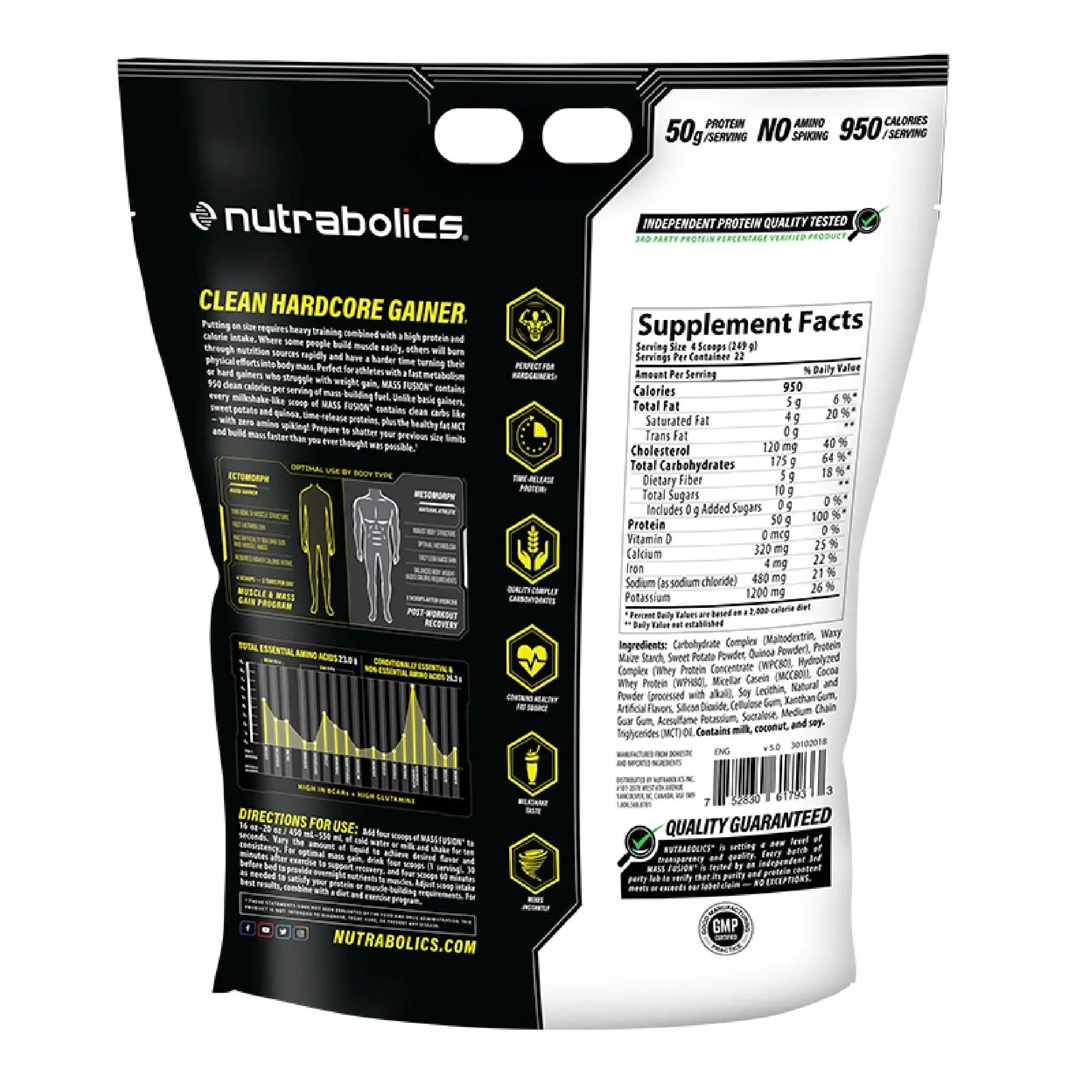Nutrabolics Mass Fusion 12 Lbs, Hardcore Mass-Building Gainer - Image 5