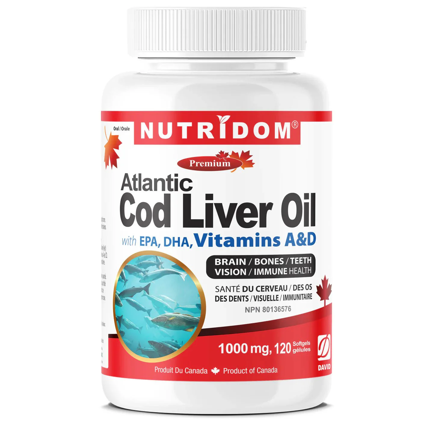 Nutridom Atlantic Cod Liver Oil 120 Softgels
