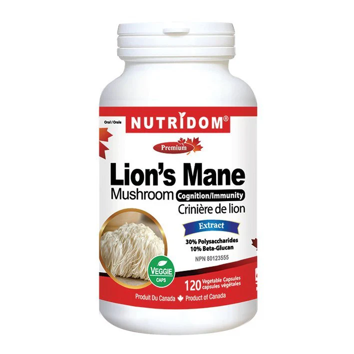 Nutridom Lion's Mane Mushroom 500mg, 120 Veg Capsules