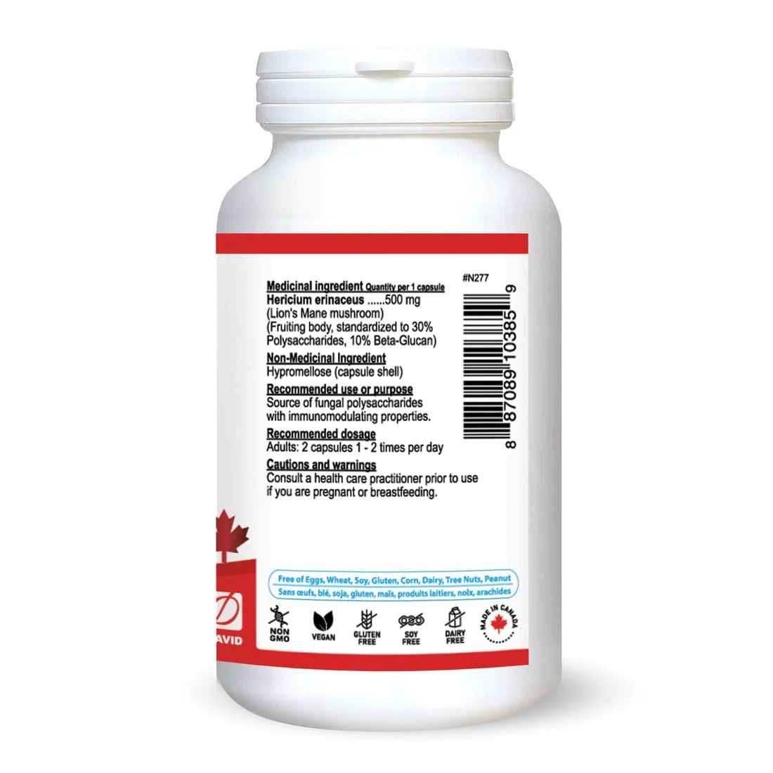 Nutridom Lion's Mane Mushroom 500mg, 120 Veg Capsules - Image 3