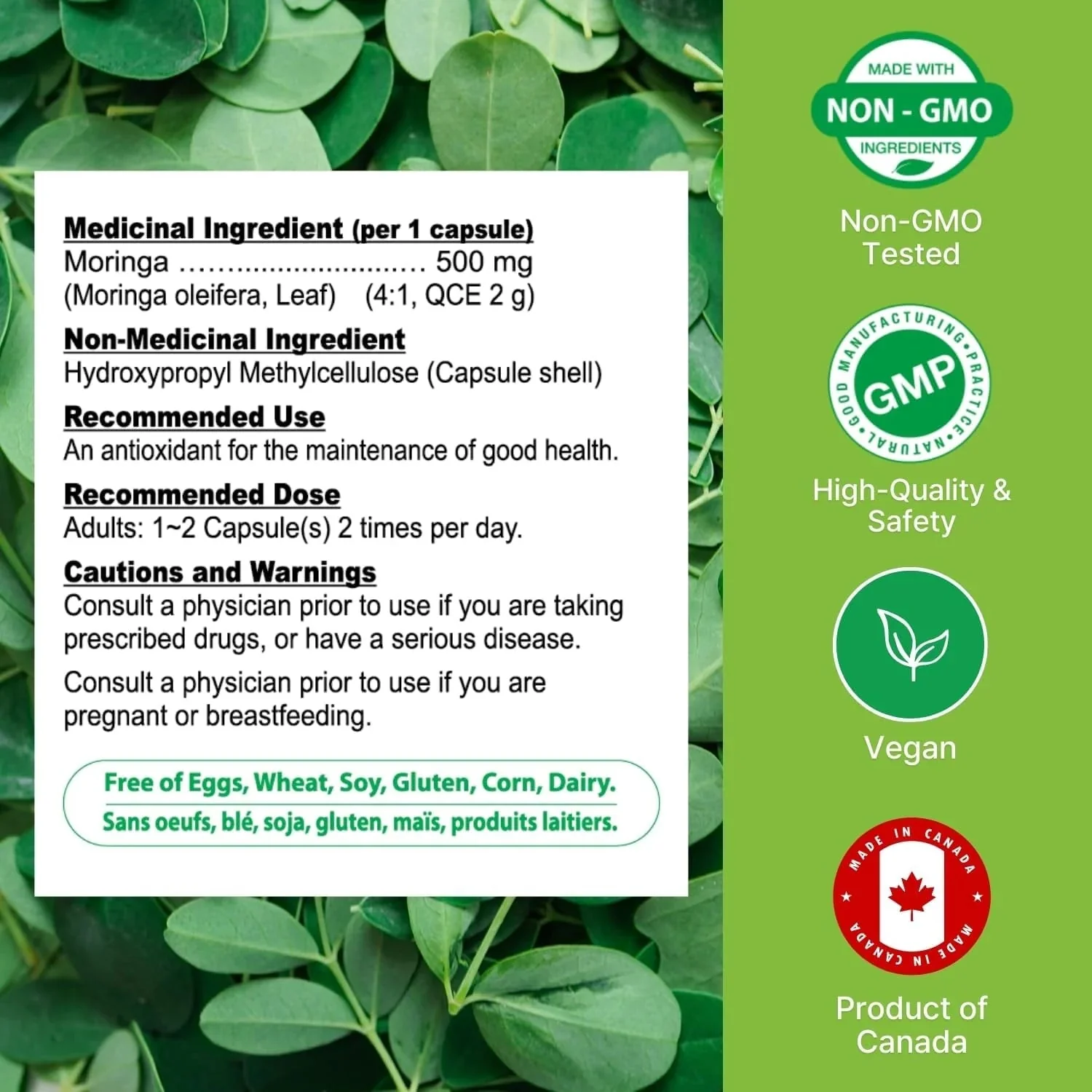 Nutridom Moringa Leaf Extract 4x 120 Veg Capsules - Image 4