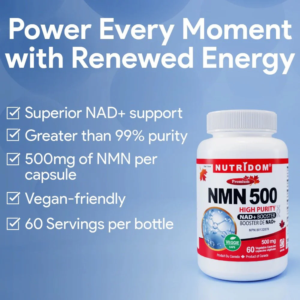 Nutridom NMN 500mg - 60 Veg Capsules | NAD+ Booster - Image 2