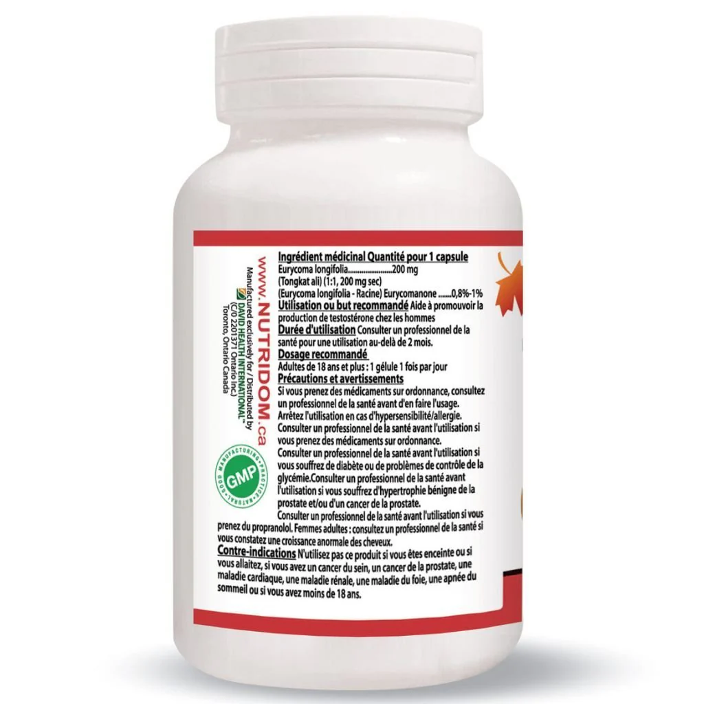 Nutridom Tongkat Ali 200mg 60 Veg Capsules - Image 3
