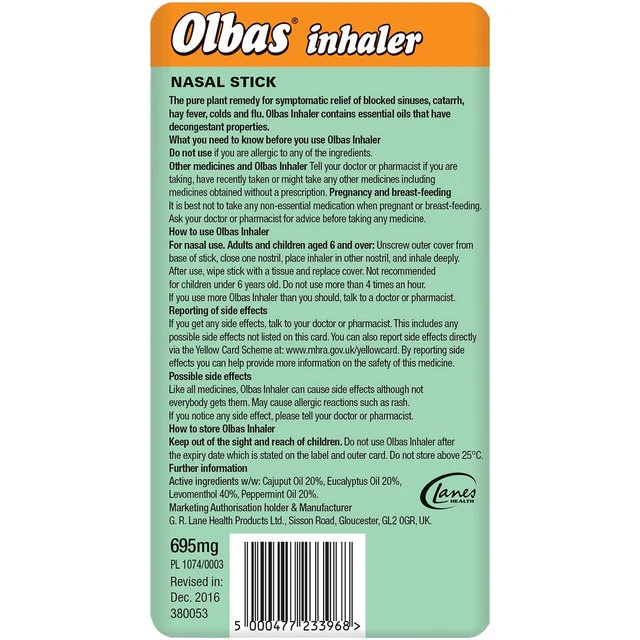 Olbas Inhaler Vapour Stick, 0.7mL - Image 2