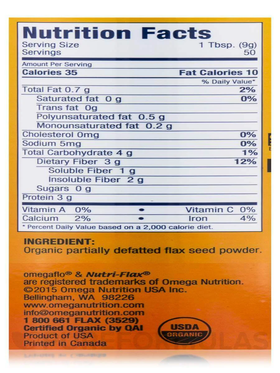Omega Nutrition Hi Lignan® Nutri Flax® Flax Seed Powder 454 Grams - Image 3