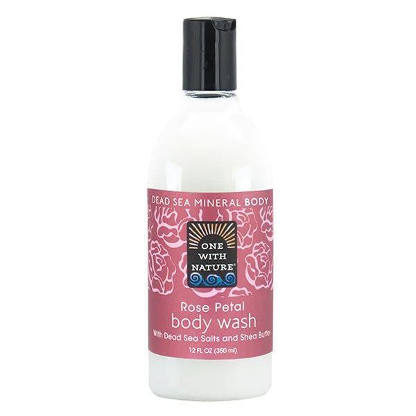 One with Nature, Dead Sea Mineral Body Wash, Rose Petal 350mL