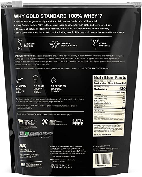 Optimum Nutrition Gold Standard 100% Whey 1.5 LB Bag - Image 3