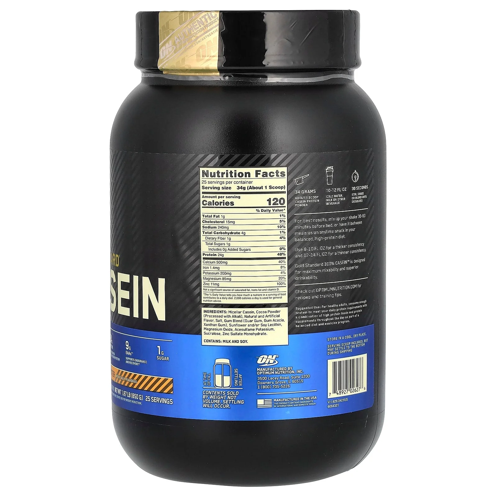 Optimum Nutrition Gold Standard Casein Chocolate Peanut Butter 1.87 lb - Image 2