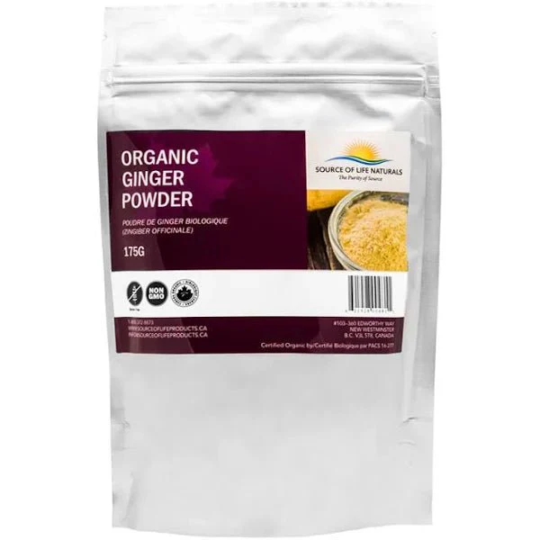 Organic Ginger Powder 175 Grams, Source of Life Naturals