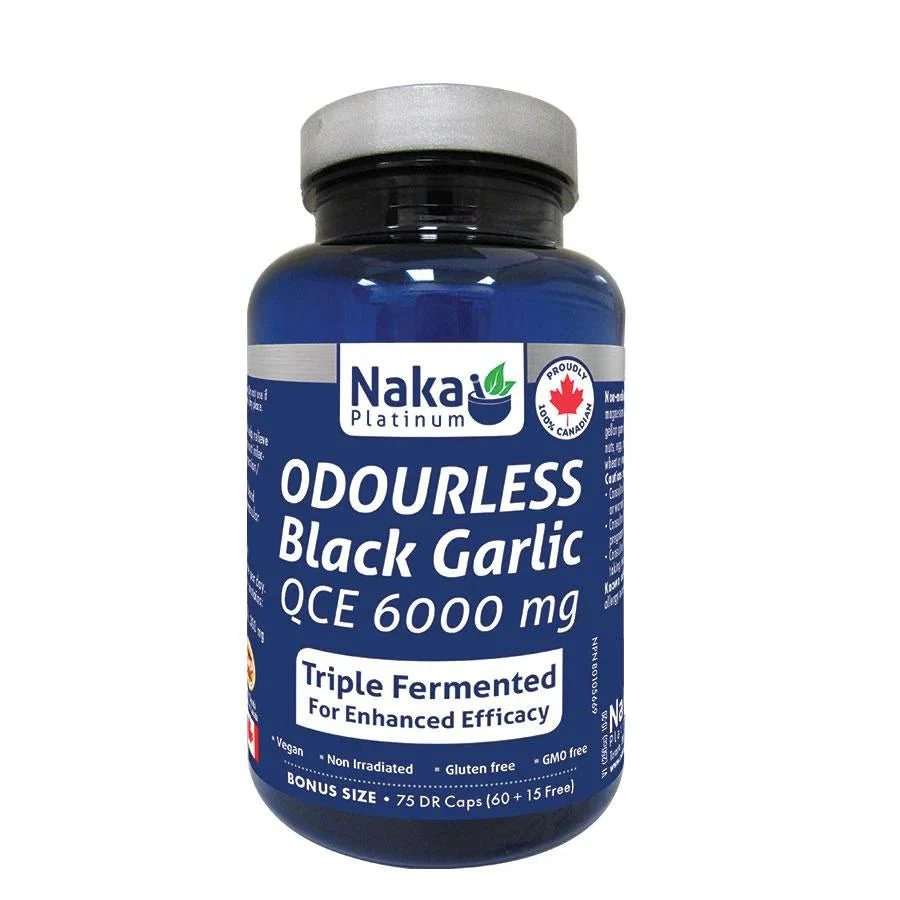 Naka Organic Odourless Black Garlic 75 DR Veg Capsules