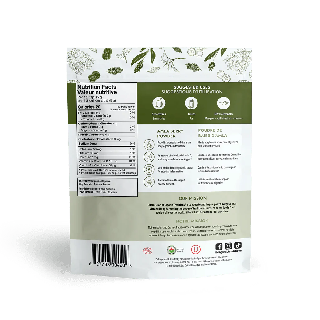 Organic Traditions Organic Amla Berry Powder 200 Grams - Image 2
