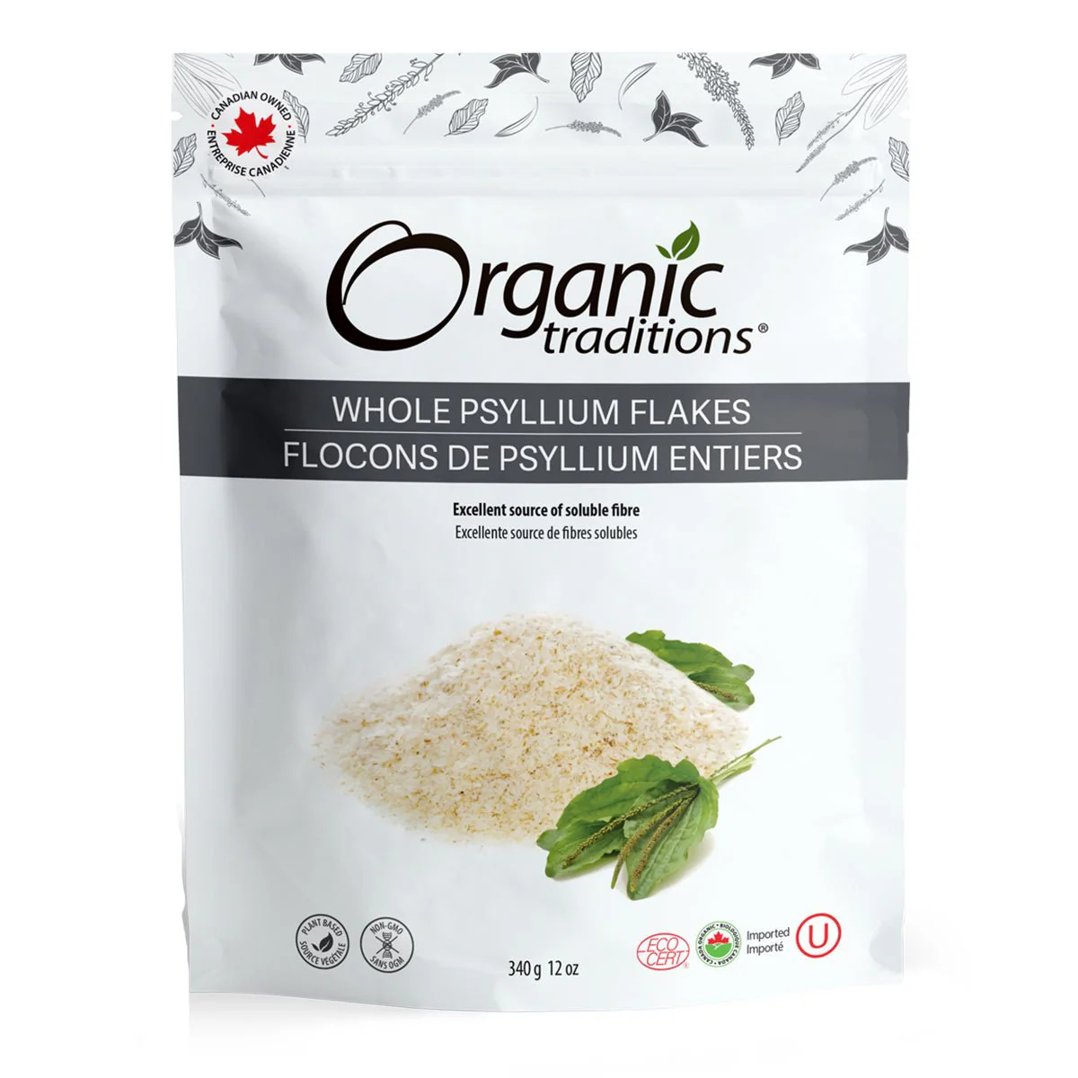Organic Whole Psyllium Flakes 340 Grams