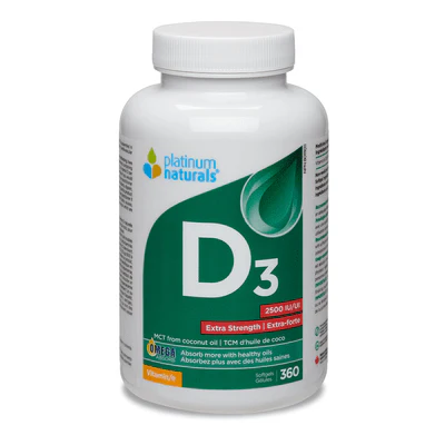 Platinum Naturals Vitamin D3 2500 IU Extra Strength 360 Softgels