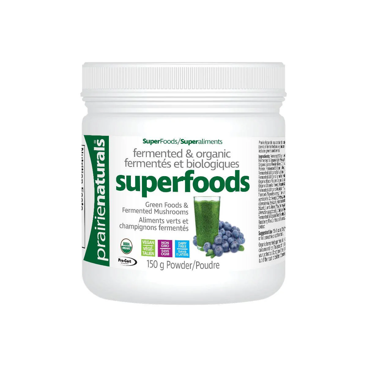 Prairie Naturals Fermented Organic Superfoods 150 Grams Powder