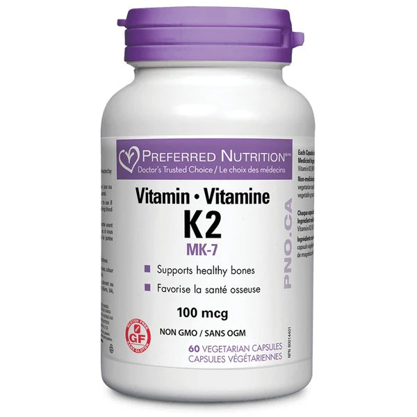 Preferred Nutrition Vitamin K2 100 mcg 60 Veg Capsules