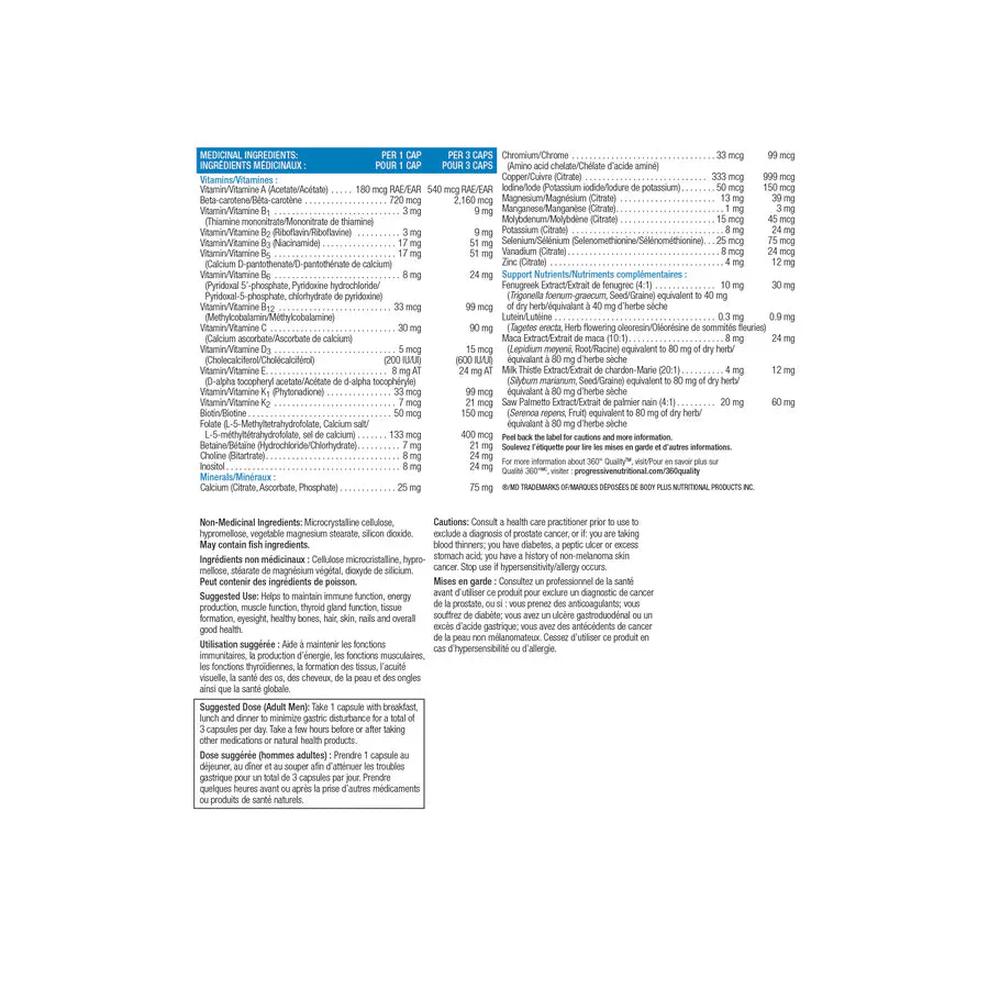 Progressive Multi for Adult Men 60 Veg Capsules - Image 2
