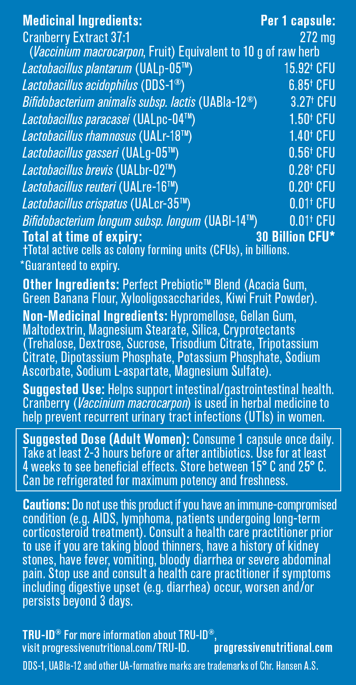 Progressive Perfect Probiotic Women's Formula 30 Billion CFU 30 DR Veg Capsules - Image 2
