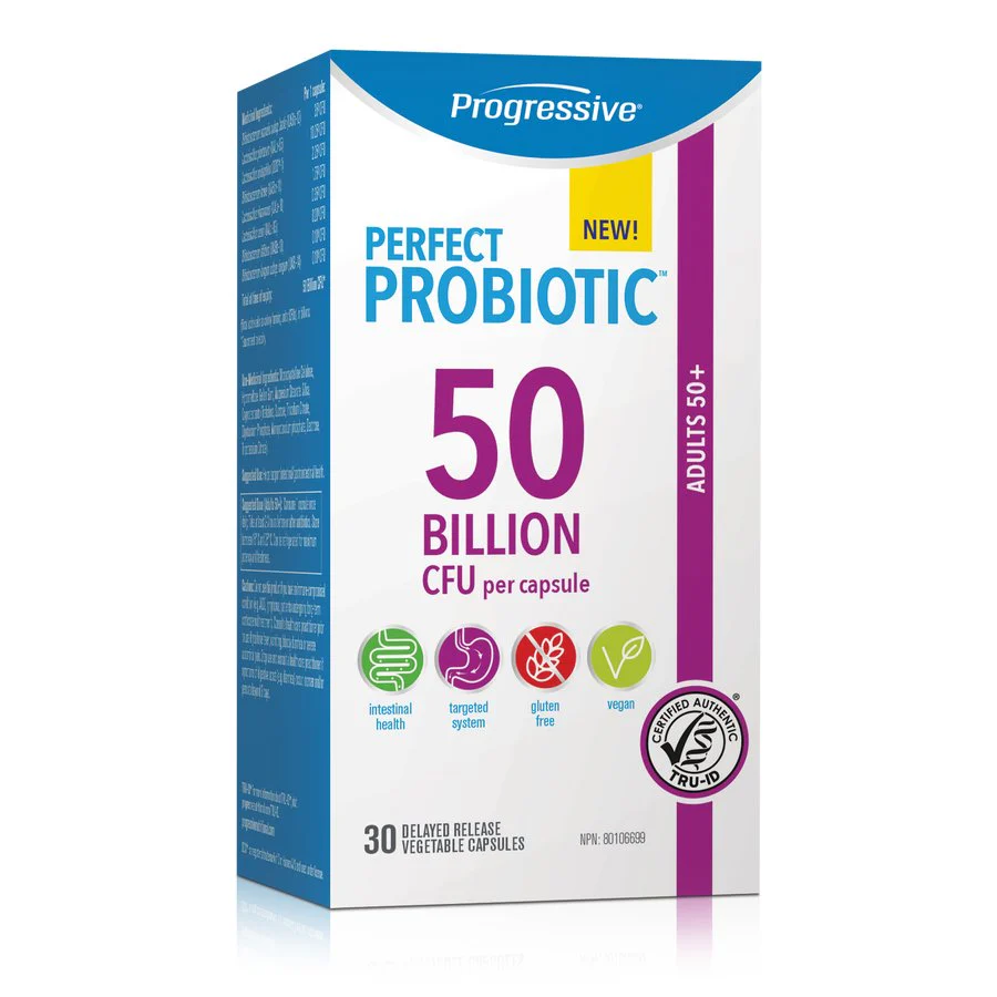 Progressive Perfect Probiotic Adults 50+ Formula 50 Billion CFU 30 DR Veg Capsules