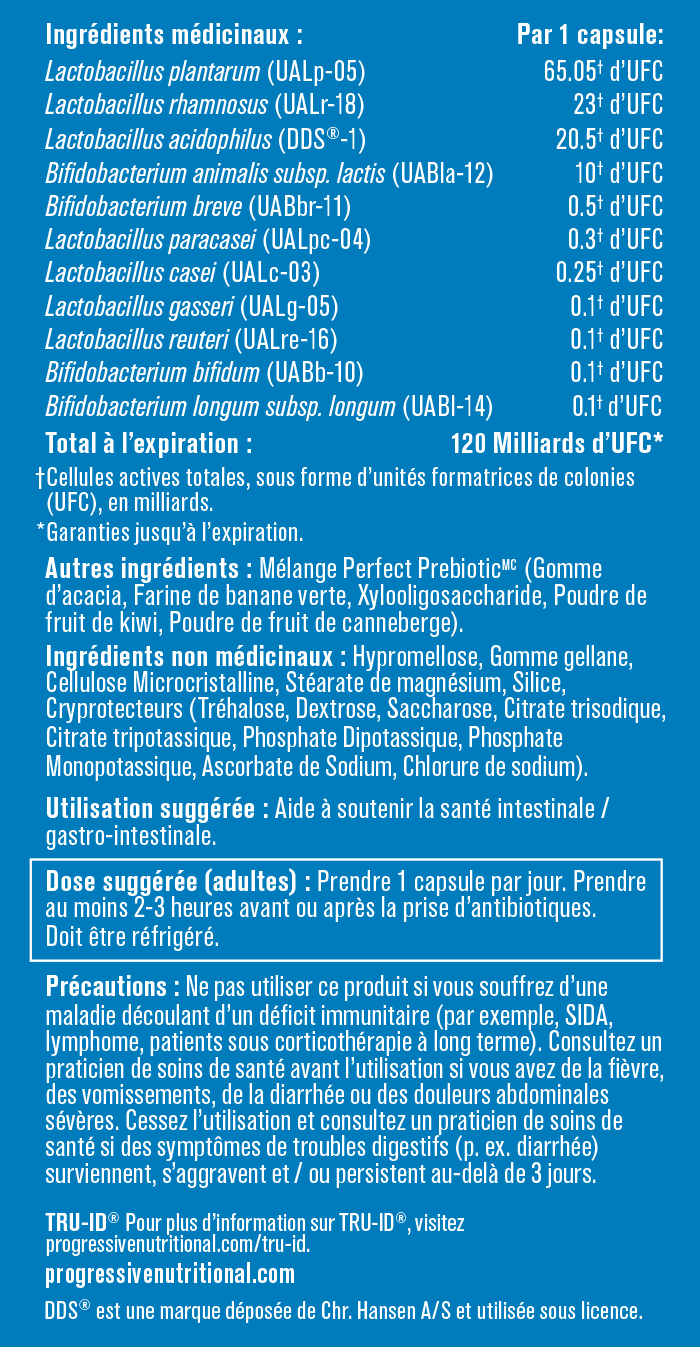 Progressive Perfect Probiotic Ultra Strength 120 Billion CFU 30 DR Veg Capsules - Image 2