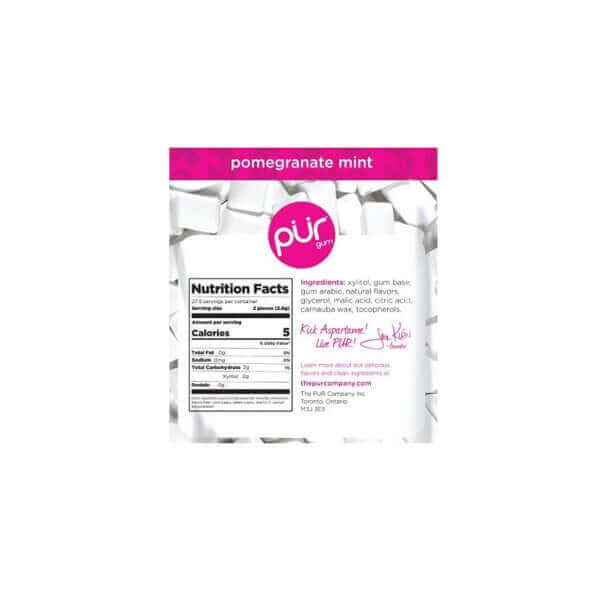 Pur Gum Sugar-Free Pomegranate Gum Bag 77 Grams, 55 Pieces - Image 2