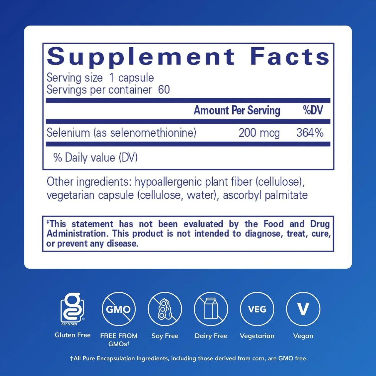 Pure Encapsulations Selenium 60 Veg Capsules - Image 2