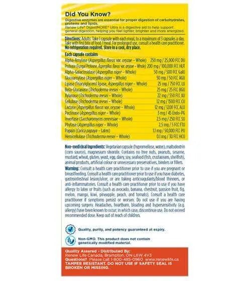 Renew Life Digest More Ultra Strength 60 Veg Capsules - Image 2