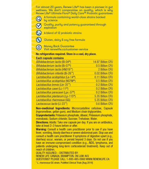 Renew Life Ultimate Flora® Daily Care™ Probiotic 30 Billion 30 Veg Capsules - Image 2